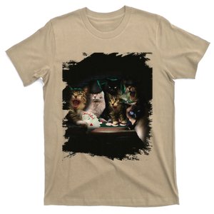 Cats Playing Poker Cat Kitty Cards Player Gambling Funny T-Shirt