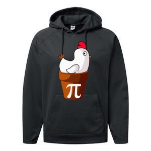 Chicken Pot Pi Funny Pie Day Cartoon Chicken Pot Pi Performance Fleece Hoodie