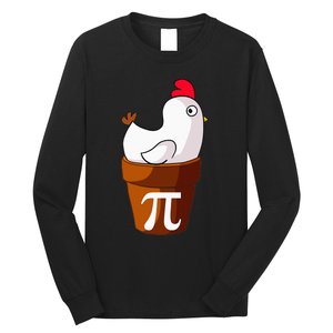 Chicken Pot Pi Funny Pie Day Cartoon Chicken Pot Pi Long Sleeve Shirt