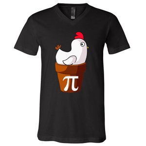 Chicken Pot Pi Funny Pie Day Cartoon Chicken Pot Pi V-Neck T-Shirt