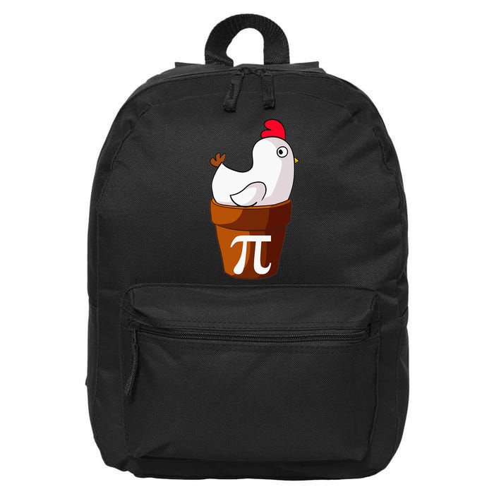 Chicken Pot Pi Funny Pie Day Cartoon Chicken Pot Pi 16 in Basic Backpack