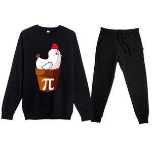 Chicken Pot Pi Funny Pie Day Cartoon Chicken Pot Pi Premium Crewneck Sweatsuit Set