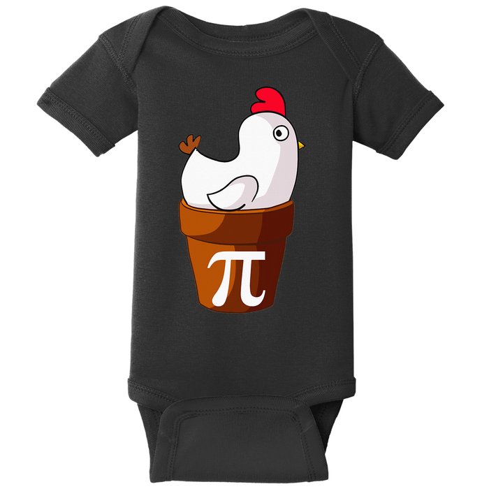 Chicken Pot Pi Funny Pie Day Cartoon Chicken Pot Pi Baby Bodysuit