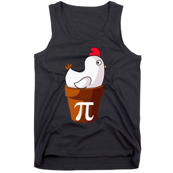 Chicken Pot Pi Funny Pie Day Cartoon Chicken Pot Pi Tank Top