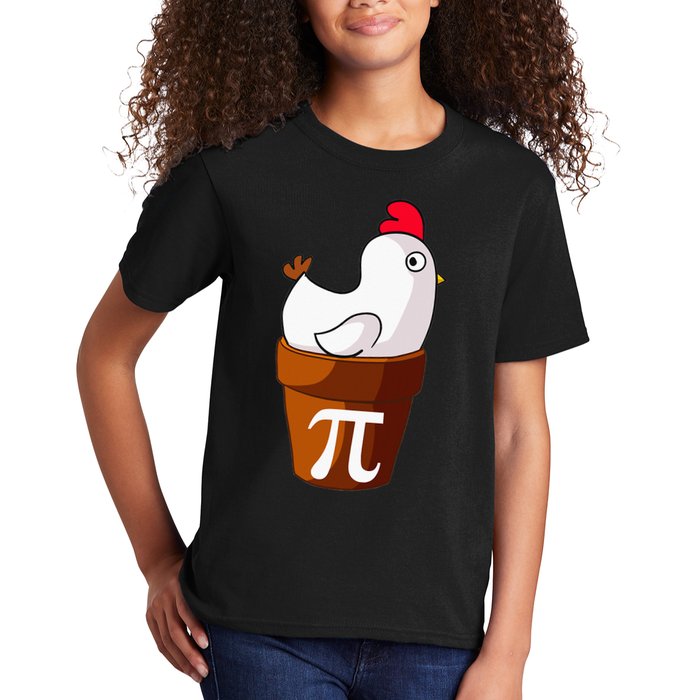 Chicken Pot Pi Funny Pie Day Cartoon Chicken Pot Pi Kids T-Shirt