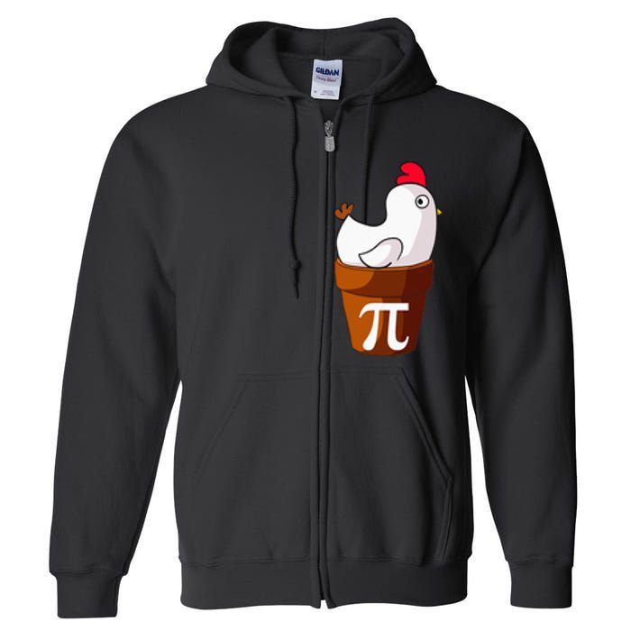 Chicken Pot Pi Funny Pie Day Cartoon Chicken Pot Pi Full Zip Hoodie