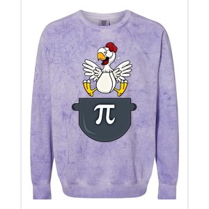 Chicken Pot Pie Funny Pi Day Pun Math Numbers 3 14 March 14 Gift Colorblast Crewneck Sweatshirt