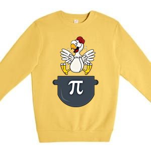 Chicken Pot Pie Funny Pi Day Pun Math Numbers 3 14 March 14 Gift Premium Crewneck Sweatshirt