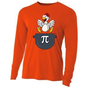 Chicken Pot Pie Funny Pi Day Pun Math Numbers 3 14 March 14 Gift Cooling Performance Long Sleeve Crew