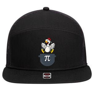 Chicken Pot Pie Funny Pi Day Pun Math Numbers 3 14 March 14 Gift 7 Panel Mesh Trucker Snapback Hat