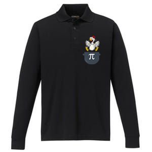 Chicken Pot Pie Funny Pi Day Pun Math Numbers 3 14 March 14 Gift Performance Long Sleeve Polo