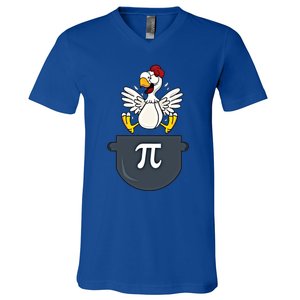 Chicken Pot Pie Funny Pi Day Pun Math Numbers 3 14 March 14 Gift V-Neck T-Shirt