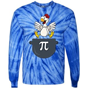 Chicken Pot Pie Funny Pi Day Pun Math Numbers 3 14 March 14 Gift Tie-Dye Long Sleeve Shirt