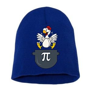 Chicken Pot Pie Funny Pi Day Pun Math Numbers 3 14 March 14 Gift Short Acrylic Beanie