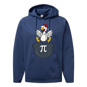 Chicken Pot Pie Funny Pi Day Pun Math Numbers 3 14 March 14 Gift Performance Fleece Hoodie