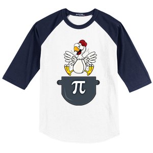 Chicken Pot Pie Funny Pi Day Pun Math Numbers 3 14 March 14 Gift Baseball Sleeve Shirt