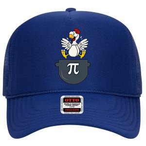 Chicken Pot Pie Funny Pi Day Pun Math Numbers 3 14 March 14 Gift High Crown Mesh Back Trucker Hat