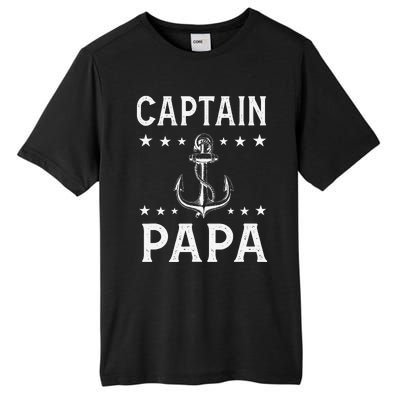 Captain Pappa Pontoon Boat Fishing Sailor Cool Anchor Star Tall Fusion ChromaSoft Performance T-Shirt