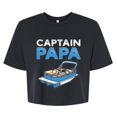 Captain Papa. Pontoon Boat Captain Bella+Canvas Jersey Crop Tee