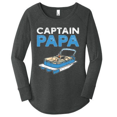 Captain Papa. Pontoon Boat Captain Women's Perfect Tri Tunic Long Sleeve Shirt