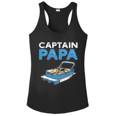 Captain Papa. Pontoon Boat Captain Ladies PosiCharge Competitor Racerback Tank