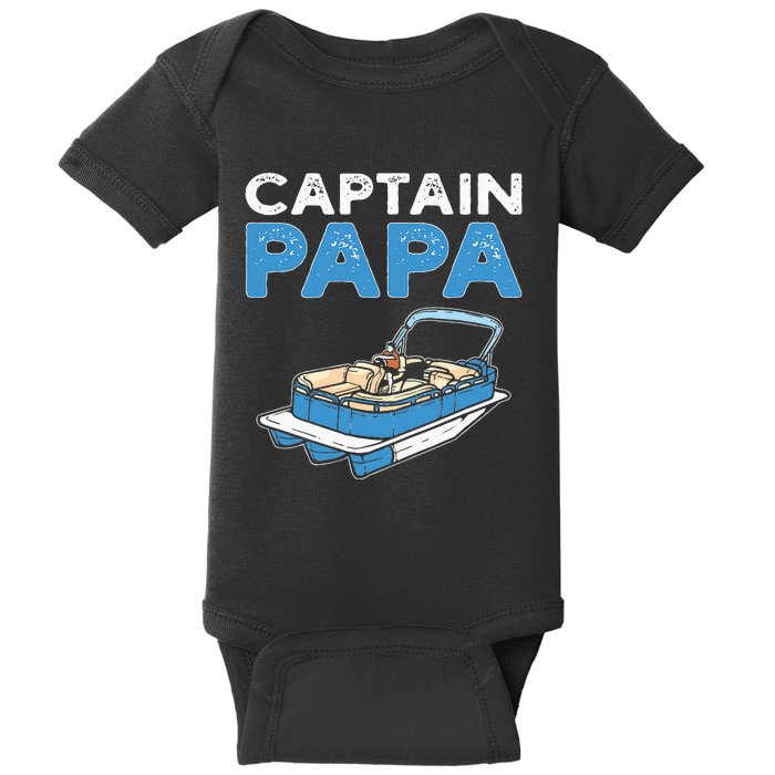 Captain Papa. Pontoon Boat Captain Baby Bodysuit