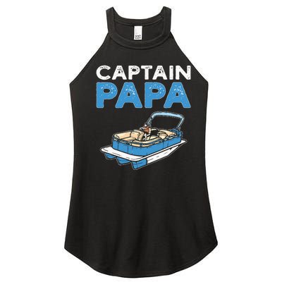 Captain Papa. Pontoon Boat Captain Women’s Perfect Tri Rocker Tank