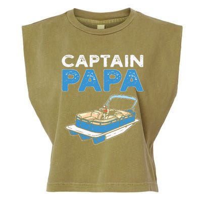 Captain Papa. Pontoon Boat Captain Garment-Dyed Women's Muscle Tee