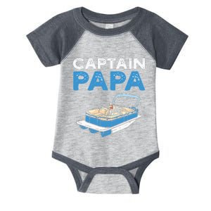 Captain Papa. Pontoon Boat Captain Infant Baby Jersey Bodysuit