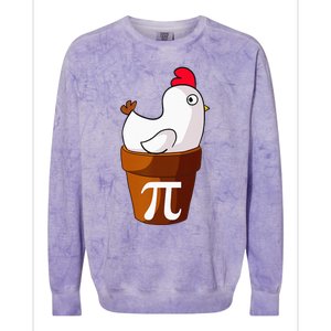 Chicken Pot Pie Funny Math Pun Chicken Pot Pi Colorblast Crewneck Sweatshirt