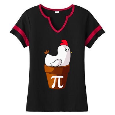 Chicken Pot Pie Funny Math Pun Chicken Pot Pi Ladies Halftime Notch Neck Tee