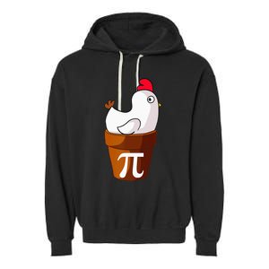 Chicken Pot Pie Funny Math Pun Chicken Pot Pi Garment-Dyed Fleece Hoodie