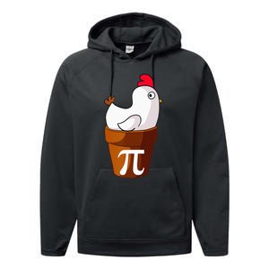 Chicken Pot Pie Funny Math Pun Chicken Pot Pi Performance Fleece Hoodie