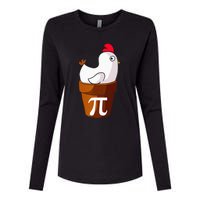 Chicken Pot Pie Funny Math Pun Chicken Pot Pi Womens Cotton Relaxed Long Sleeve T-Shirt