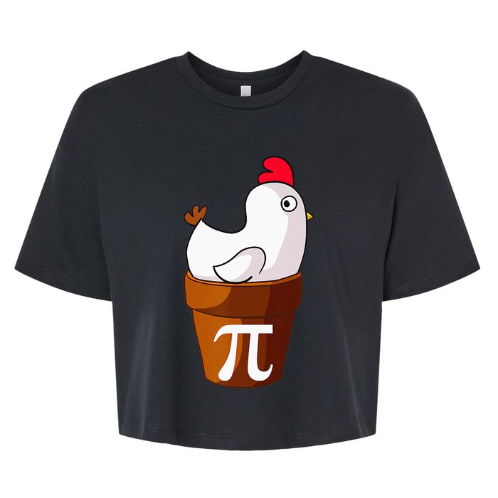 Chicken Pot Pie Funny Math Pun Chicken Pot Pi Bella+Canvas Jersey Crop Tee