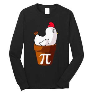 Chicken Pot Pie Funny Math Pun Chicken Pot Pi Long Sleeve Shirt