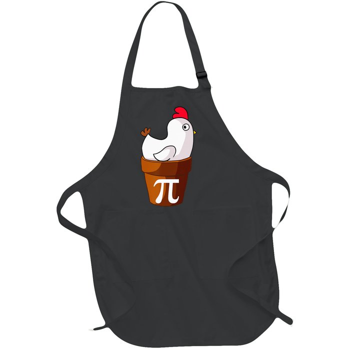 Chicken Pot Pie Funny Math Pun Chicken Pot Pi Full-Length Apron With Pockets