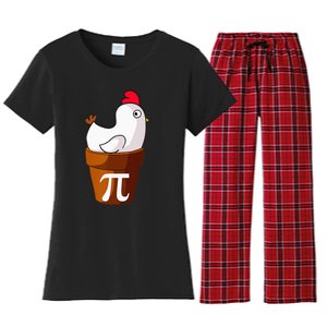 Chicken Pot Pie Funny Math Pun Chicken Pot Pi Women's Flannel Pajama Set