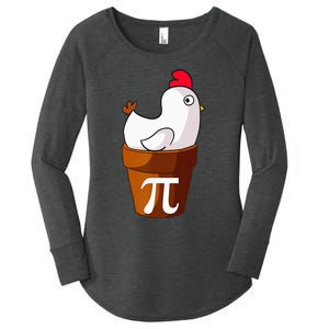 Chicken Pot Pie Funny Math Pun Chicken Pot Pi Women's Perfect Tri Tunic Long Sleeve Shirt