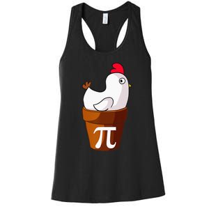 Chicken Pot Pie Funny Math Pun Chicken Pot Pi Women's Racerback Tank