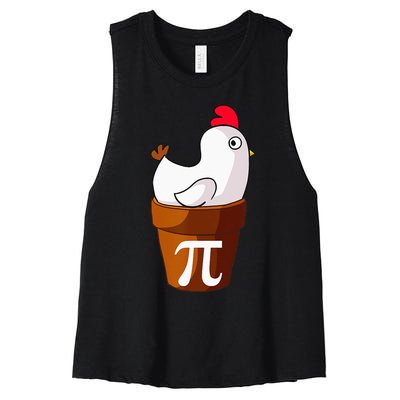 Chicken Pot Pie Funny Math Pun Chicken Pot Pi Women's Racerback Cropped Tank