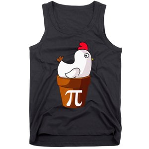 Chicken Pot Pie Funny Math Pun Chicken Pot Pi Tank Top