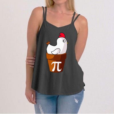 Chicken Pot Pie Funny Math Pun Chicken Pot Pi Women's Strappy Tank