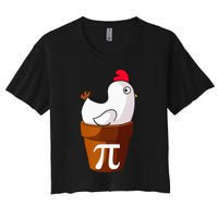 Chicken Pot Pie Funny Math Pun Chicken Pot Pi Women's Crop Top Tee