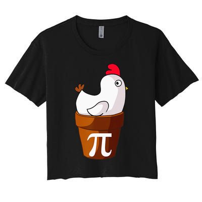 Chicken Pot Pie Funny Math Pun Chicken Pot Pi Women's Crop Top Tee