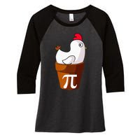 Chicken Pot Pie Funny Math Pun Chicken Pot Pi Women's Tri-Blend 3/4-Sleeve Raglan Shirt