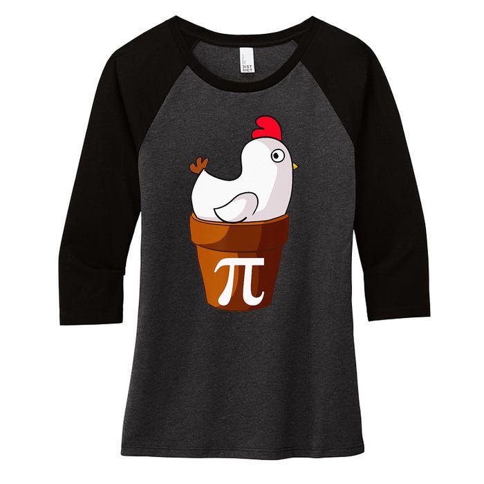 Chicken Pot Pie Funny Math Pun Chicken Pot Pi Women's Tri-Blend 3/4-Sleeve Raglan Shirt