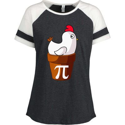 Chicken Pot Pie Funny Math Pun Chicken Pot Pi Enza Ladies Jersey Colorblock Tee