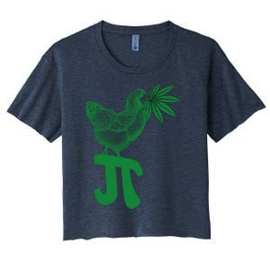 Chicken Pot Pie Pi Day Weed Pun Math Numbers March 3.14 Women's Crop Top Tee