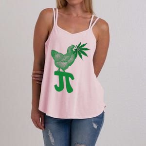 Chicken Pot Pie Pi Day Weed Pun Math Numbers March 3.14 Women's Strappy Tank